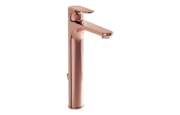 VitrA Root Round Tall Basin Mixer w/Waste Lever - Soft Copper